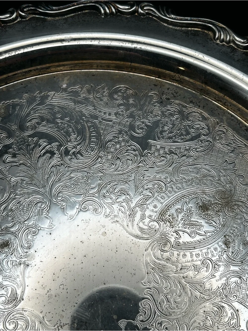 Silverplated Decorative Serving Tray - Ornate Baroque Pattern